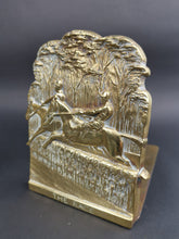 Load image into Gallery viewer, Antique Brass Bookends Book Ends Horse Racing Race Equestrian Horses Victorian Late 1800's Original Pair Set of 2 Titled The Race