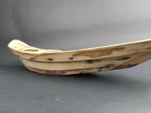 Load image into Gallery viewer, Vintage Wooden Boat Model Figurine Sculpture Carving Hand Made Primitive Wood and Copper Metal Early 1900's