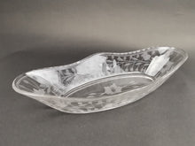 Load image into Gallery viewer, Antique Clear Glass Bowl Dish with Etched Flowers Early 1900's Original