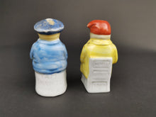 Load image into Gallery viewer, Antique Salt and Pepper Shakers Figural Novelty Pair Set of 2 Tam O Shanter and Souter Johnny Bisque Ceramic Pottery Made in Germany