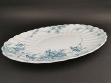 Load image into Gallery viewer, Antique Victorian Serving Platter Plate Blue and White Transferware Transfer Ware Colonial Pottery Flow Blue Clifford Made in England 1800's