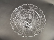 Load image into Gallery viewer, Vintage Glass Flower Vase with Bunches of Grapes Ribbons and Scalloped Edge Pressed Clear Crystal Glass 1940's - 1950's