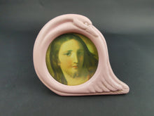 Load image into Gallery viewer, Vintage Miniature Picture Frame Pink Metal Swan Bird 1940's - 1950's Made in Italy Italian Retro Kitsch