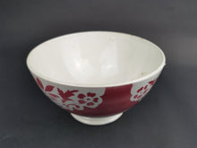 Load image into Gallery viewer, Antique French Ceramic Pottery Bowl White and Cranberry Pink Early 1900's Vintage