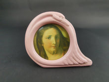 Load image into Gallery viewer, Vintage Miniature Picture Frame Pink Metal Swan Bird 1940's - 1950's Made in Italy Italian Retro Kitsch