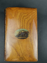 Load image into Gallery viewer, Antique Sir Walter Scott Poetical Works Book Stirling Castle Scotland Mauchline Ware Wood Wooden and Leather 1869 Poetry Scottish Souvenir