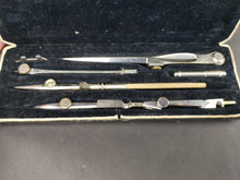 Load image into Gallery viewer, Antique Draftsman Drawing Tools Set Drafting Draughtsman in Original Box Traveling Carrying Case Lined with Velvet Early 1900's