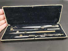 Load image into Gallery viewer, Antique Draftsman Drawing Tools Set Drafting Draughtsman in Original Box Traveling Carrying Case Lined with Velvet Early 1900's