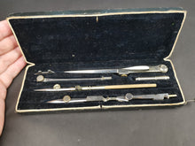 Load image into Gallery viewer, Antique Draftsman Drawing Tools Set Drafting Draughtsman in Original Box Traveling Carrying Case Lined with Velvet Early 1900's