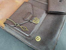 Load image into Gallery viewer, Antique Clutch Purse Bag Brown Leather Tooled Leather Art Nouveau with Coin Purse Early 1900;s Original Vintage Made in England