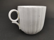 Load image into Gallery viewer, Antique Moustache Cup Mug Ceramic Porcelain White with Pink and Yellow Flowers