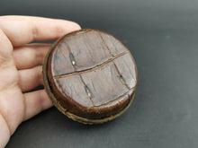 Load image into Gallery viewer, Antique Collapsible Folding Travel Cup in Brown Leather Case Telescopic Late 1800's - Early 1900's Original