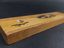 Load image into Gallery viewer, Vintage Wooden Slide Top Pencil Storage Box with Little Red Riding Hood and Wolf on Top Wood 1920's with Measuring Ruler on Side