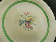 Load image into Gallery viewer, Vintage Cake Stand with Pedestal Crown Ducal Ceramic Pottery Yellow and Green with Pastel Flowers