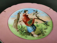 Load image into Gallery viewer, Antique Collectors Plate Art Nouveau Lady and Bird in Forest Decorative Ceramic Porcelain Pottery Victorian Late 1800's Original