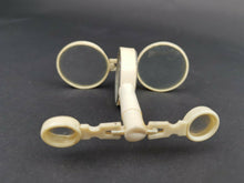 Load image into Gallery viewer, Antique Magnifying Folding Glasses Binoculars with Compass and Mirror Celluloid Lorgnette 1800's Original Victorian Ladies Traveling