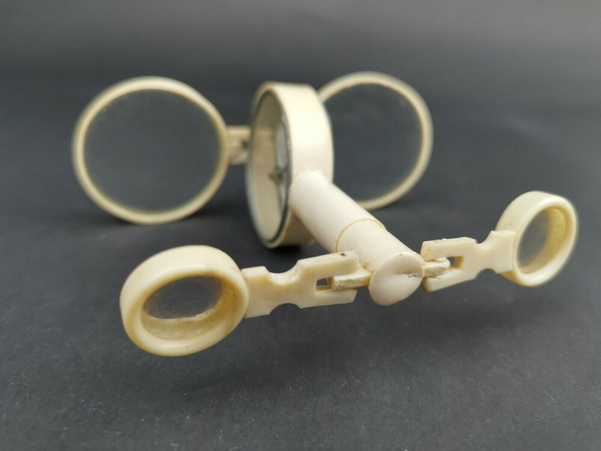 Antique Magnifying Folding Glasses Binoculars with Compass and Mirror