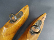 Load image into Gallery viewer, Antique Wooden Shoe or Boot Last Molds Comet Shoe Tree Wood and Metal Cobblers Victorian Late 1800's Original Left and Right Adjustable