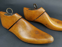 Load image into Gallery viewer, Antique Wooden Shoe or Boot Last Molds Comet Shoe Tree Wood and Metal Cobblers Victorian Late 1800's Original Left and Right Adjustable