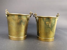 Load image into Gallery viewer, Vintage Pail Buckets Miniature Brass Metal Set of 2 Pair Early 1900's Made in England