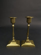 Load image into Gallery viewer, Antique Candlesticks Pair Candle Holders Set of 2 Pair Solid Brass Late 1800's - Early 1900's Original