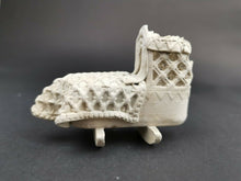 Load image into Gallery viewer, Antique Doll Cradle Baby Bed Cot with Baby Inside and Canopy Miniature Dolls House Victorian 1800's Original