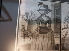 Load image into Gallery viewer, Antique Victorian Ladies Fashion Print Lithograph Framed Black and White