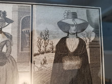 Load image into Gallery viewer, Antique Victorian Ladies Fashion Print Lithograph Framed Black and White