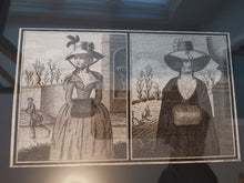 Load image into Gallery viewer, Antique Victorian Ladies Fashion Print Lithograph Framed Black and White