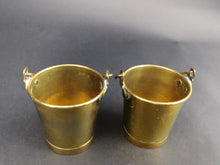 Load image into Gallery viewer, Vintage Pail Buckets Miniature Brass Metal Set of 2 Pair Early 1900's Made in England