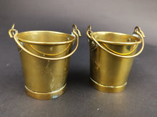 Load image into Gallery viewer, Vintage Pail Buckets Miniature Brass Metal Set of 2 Pair Early 1900's Made in England