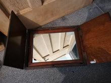 Load image into Gallery viewer, Antique Campaign Mirror Shaving Vanity Makeup Travelling Folding Stand in Wood Wooden Case Box 1800's Original