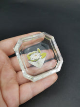 Load image into Gallery viewer, Vintage Heinrich Hoffmann Glass Dish Ring Pin Jewelry or Salt Cellar with Flower Intaglio 1920's - 1930's Art Deco Original