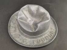Load image into Gallery viewer, Vintage Silver Aluminum Metal Men's Hat Miniature Sculpture Figurine Model Welwyn G.C. Foundry Advertising 1930's Original Advertisement