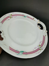 Load image into Gallery viewer, Antique Victorian Charger Plate Platter Serving White and Pink with Hand Painted Flowers Late 1800's Original Ceramic Porcelain
