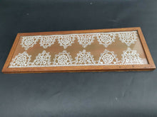 Load image into Gallery viewer, Antique Italian Reticella Lace in Wood Shadowbox Display Frame 17th - 18th Century Original Wall Hanging