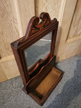 Load image into Gallery viewer, Antique Victorian Wall or Table Vanity or Shaving Mirror with Shelf and Storage Box Drawer Victorian Wooden Wood Late 1800's Original
