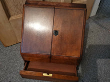 Load image into Gallery viewer, Antique Secretary Writing Desk Slope Stationery Storage Box with Lower Drawer Wood Wooden Victorian Original 1800's with Original Key