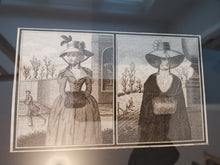 Load image into Gallery viewer, Antique Victorian Ladies Fashion Print Lithograph Framed Black and White