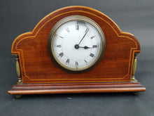 Load image into Gallery viewer, Antique Wooden Mantle Mantel Clock Inlaid Wood Early 1900's Original