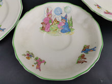 Load image into Gallery viewer, Vintage Alfred Meakin Pixie Ware Dishes Teacup Cup Mug Saucers Plate Bowl Set Ceramic Pottery Made in England 1950's Mid Century Original