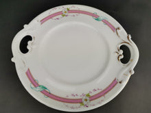 Load image into Gallery viewer, Antique Victorian Charger Plate Platter Serving White and Pink with Hand Painted Flowers Late 1800's Original Ceramic Porcelain