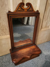 Load image into Gallery viewer, Antique Victorian Wall or Table Vanity or Shaving Mirror with Shelf and Storage Box Drawer Victorian Wooden Wood Late 1800's Original