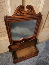 Load image into Gallery viewer, Antique Victorian Wall or Table Vanity or Shaving Mirror with Shelf and Storage Box Drawer Victorian Wooden Wood Late 1800's Original