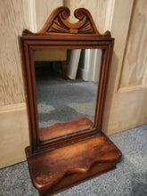 Load image into Gallery viewer, Antique Victorian Wall or Table Vanity or Shaving Mirror with Shelf and Storage Box Drawer Victorian Wooden Wood Late 1800's Original