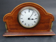 Load image into Gallery viewer, Antique Wooden Mantle Mantel Clock Inlaid Wood Early 1900's Original