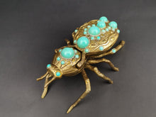 Load image into Gallery viewer, Vintage Spider Insect Trinket or Jewelry Box or Ashtray Novelty Gold Brass Metal Figural Figurine Statue Very Unusual