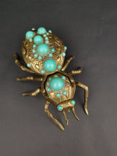 Load image into Gallery viewer, Vintage Spider Insect Trinket or Jewelry Box or Ashtray Novelty Gold Brass Metal Figural Figurine Statue Very Unusual