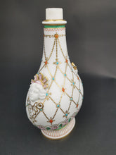 Load image into Gallery viewer, Antique Bottle Vase French Parian Porcelain  with Lady Faces Late 1800's - Early 1900's Original Hand Painted White Coral Gold Turquoise