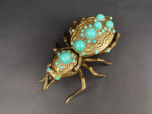 Load image into Gallery viewer, Vintage Spider Insect Trinket or Jewelry Box or Ashtray Novelty Gold Brass Metal Figural Figurine Statue Very Unusual